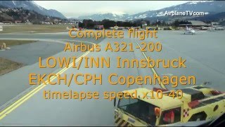 Timelapse video: Complete flight Airbus A321 from Innsbruck to Copenhagen   (LOWI/INN-EKCH/CPH)