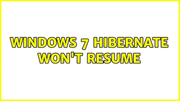 Windows 7 hibernate won