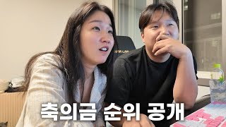 대망의 축의금 등수 공개합니다