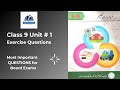 Class 9 Mubadiat-e-Taleem Unit 1 Exercise Questions | Urdu Medium | Board Exam 2025 Preparation