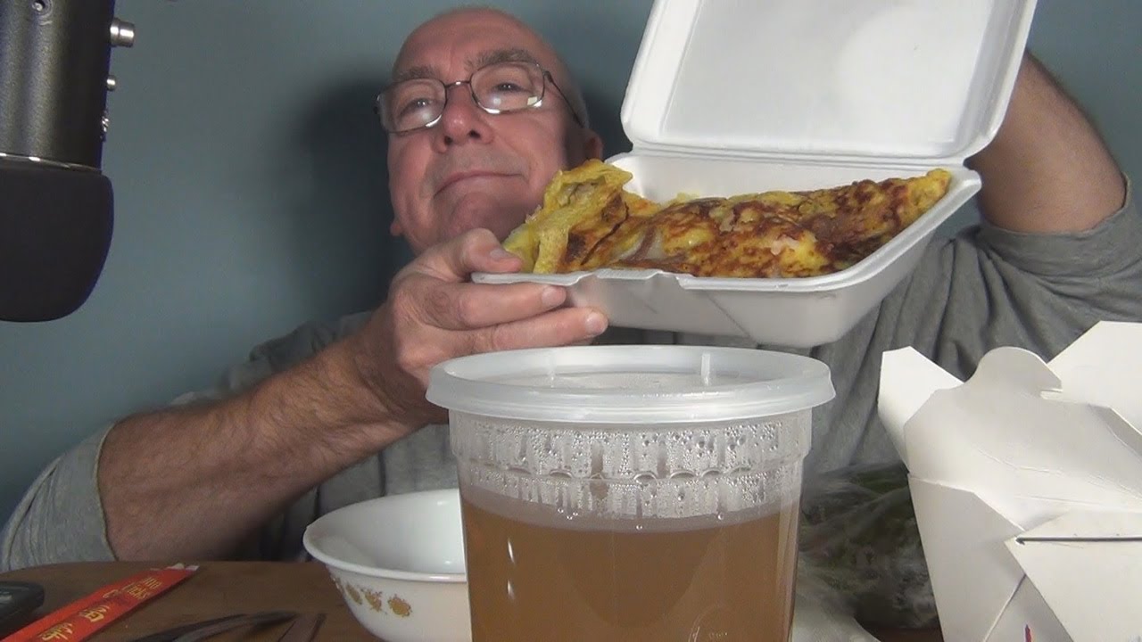 ASMR Eating Vietnamese Food with a Lychee Milk Shake