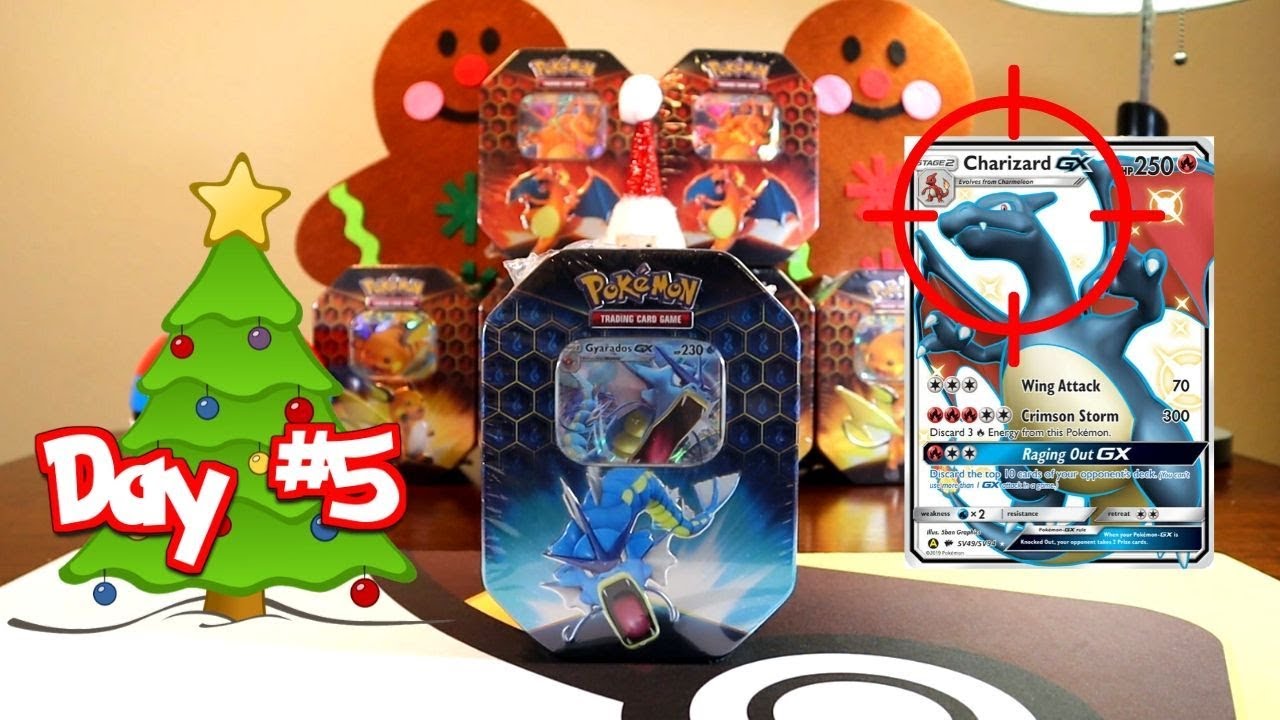 *25 Days till X-Mas Hunt for Shiny Charizard* Opening My FIFTH Hidden Fates Pokemon Tin