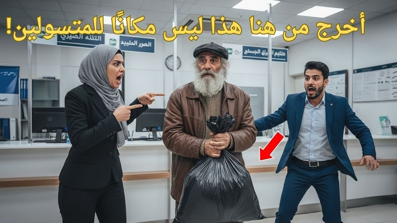 في صباح بارد، توقفت سيارة أجرة قديمة أمام أكبر بنك في المدينة. خرج منها رجل مسن يرتدي معطفًا مهترئًا وبنطالًا باهتًا، يحمل كيسًا بلاستيكيًا أسود. دخل البنك بخطوات مترددة، فانصبّت عليه كل العيون....