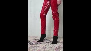 Red Vinyl Pants