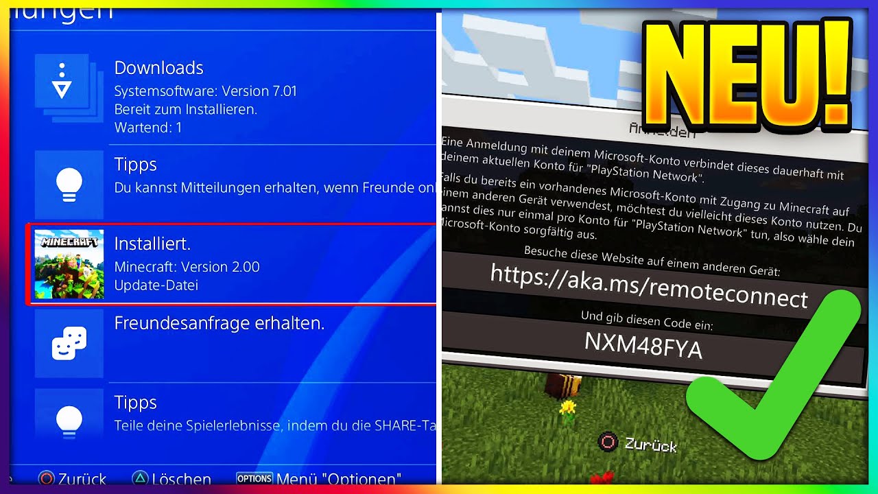 Neues Ps4 Bedrock Update Neuer Microsoft Account Fix Patch 2 00 Youtube