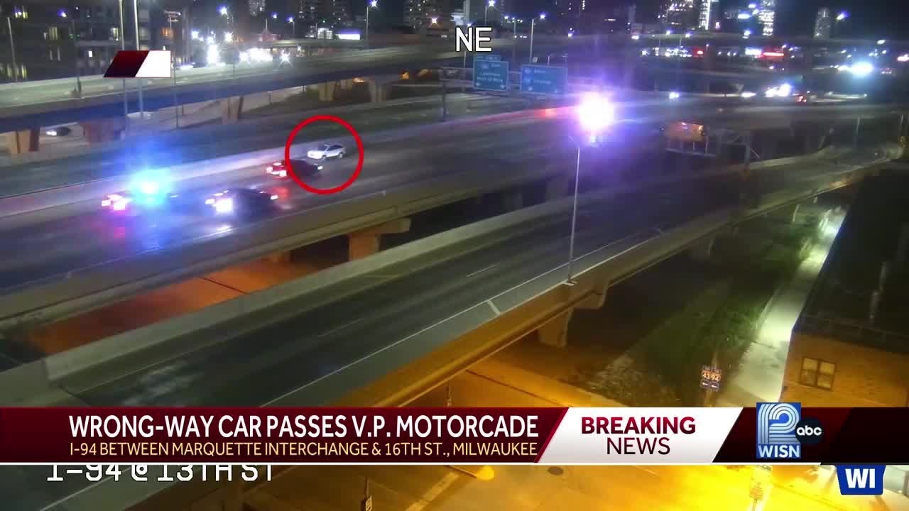 Wrong-way driver passes VP Harris's motorcade in Milwaukee