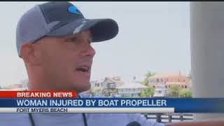 Woman seriously injured after falling from boat hitting propeller