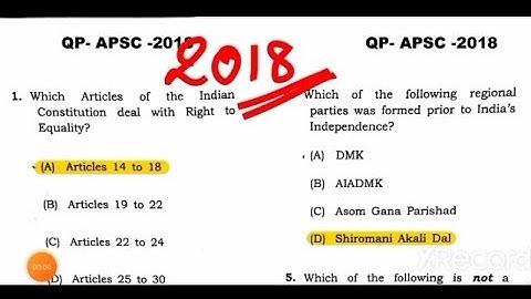 APSC 2018 Paper Solution with Official Answer key/ imp for APSC PRELIMS 2023
