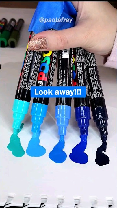 Artist FAIL while activating all BLUE Posca Markers! #shorts