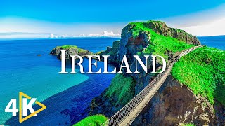 FLYING OVER IRELAND (4K UHD)  Soothing Music Along With Beautiful Nature Video  4K Video Ultra HD