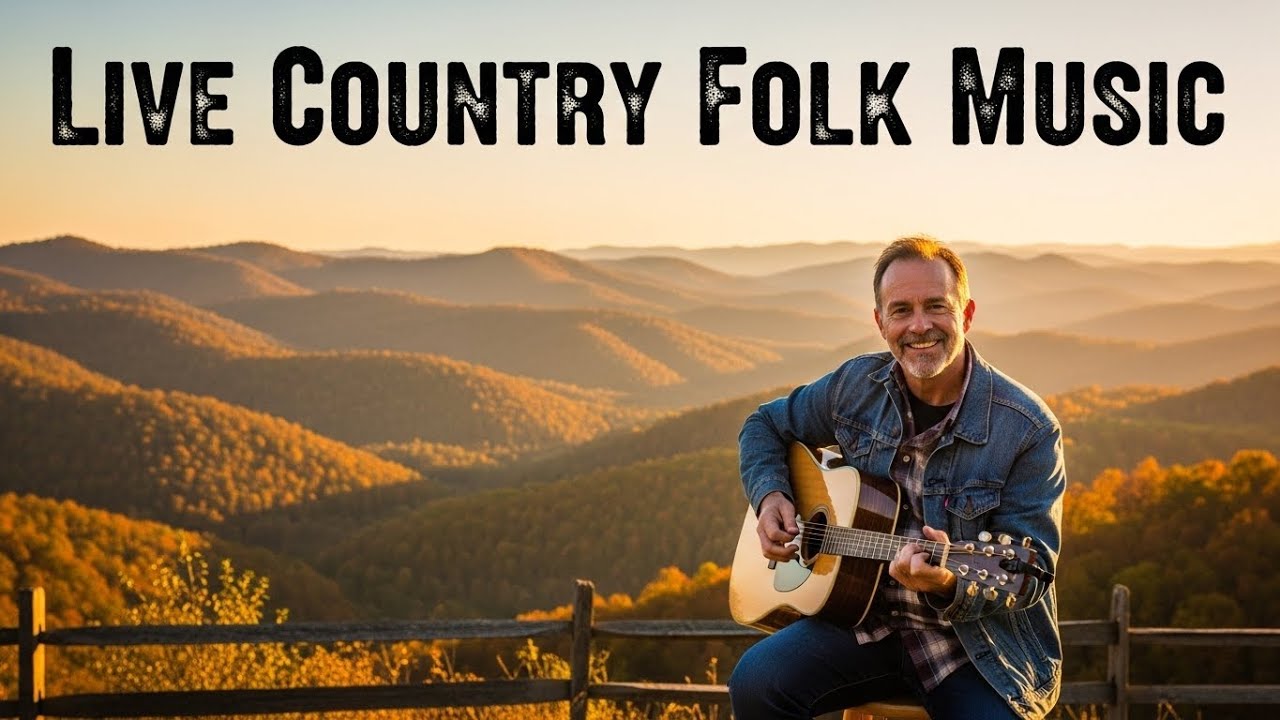 LIVE Folk Country Music 24/7 Acoustic Guitar for Relaxing, Working, Studying, and Sleep