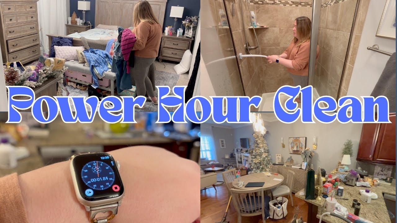 Can I Reset My Home in 60 Minutes?! | Holiday Power Hour Clean With Me 2025