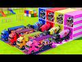 Garage with Colors - ALL MIXER TRUCK WITH DOUBLE FLATBED TRAILER TRUCK, VOLVO, SUZUKI HD - FS22