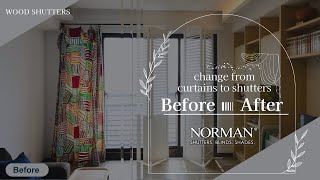 NORMAN® ウッドシャッター | Before/After | カーテンからの模様替え