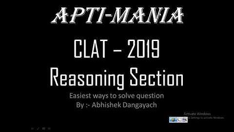 CLAT 2019 Reasoning Section Part 1