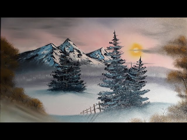 Peinture à l'Huile sur Toile, Paysage de Montagne, Cakv