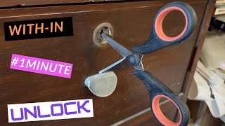 How to Unlock Drawer Without Key? || Paper Clip & Scissor