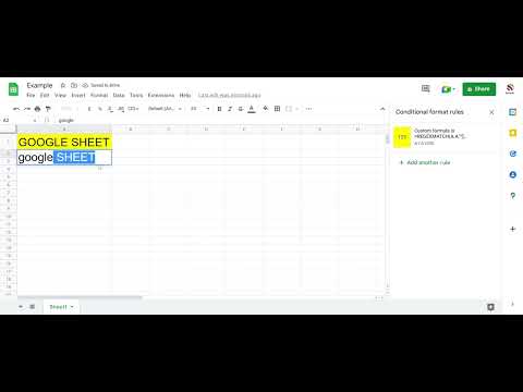 Google Sheets: Highlights the cell value contains UPPER CASE