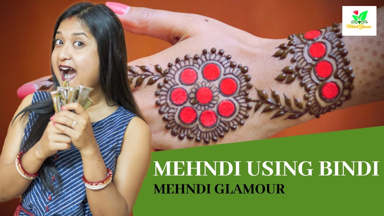 How to apply simple full hand mehendi design with BINDI | DIY BINDI mehendi trick (2020)