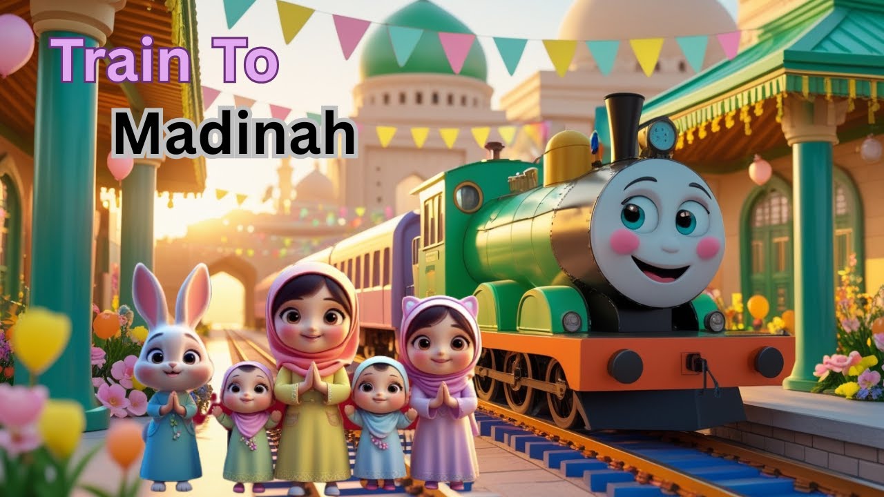 Train To Madinah🕌 | Islamic Journey | Kids Learning | English Poems