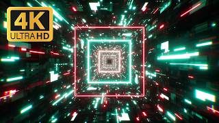 [4K] TV Background Cyber Square Vision - 3 Hours