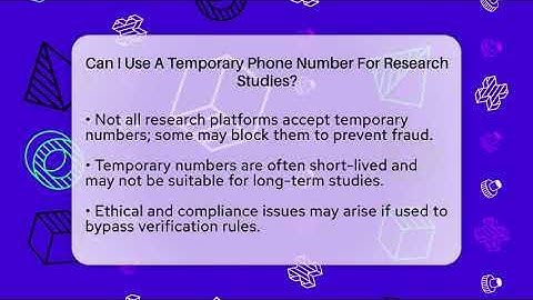 Can I Use A Temporary Phone Number For Research Studies? - Everyday-Networking