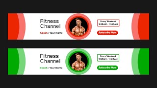 How to make a professional banner youtube on android | Fitness Channel Art