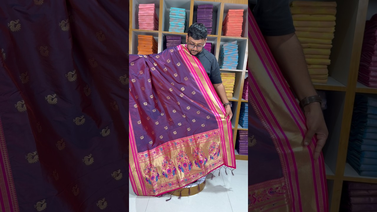 Traditional Paithani Kadiyal Border Saree