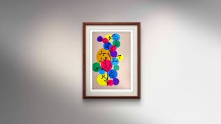 Boho Abstract Wall Art Painting | Colorful Circles & Leaf | DIY Wall Art