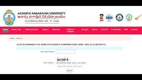 ANU II/IV B.PHARMACY III SEMESTER SUPPLY EXAMINATIONS JUNE-2022 (C.R.)RESULTS