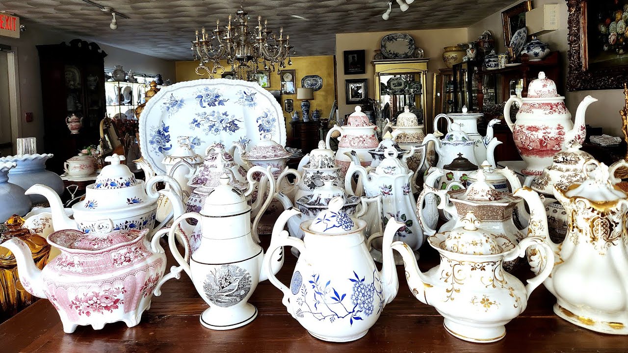 Large Collection of Antique Transferware Tea & Coffee Pots and their Differences 🎀