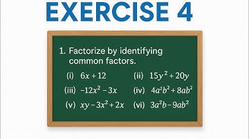 Class 9 Math Exercise 4.1 Q1(I to vi) part | Factorize by Identifying Common Factors |