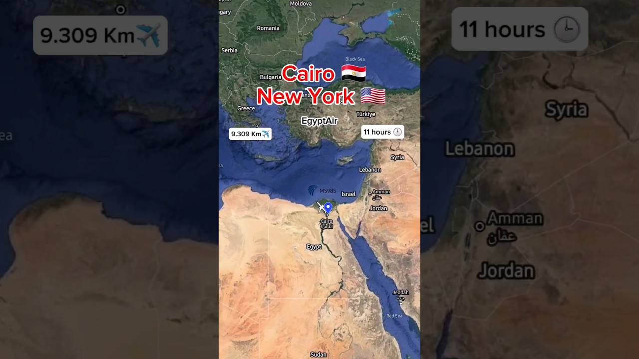 Cairo, Egypt - New York 🇪🇬🇺🇸✈️The direct flight from Egypt to the incredible city of New York.