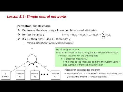 More Data Mining with Weka (5.1: Simple neural networks)