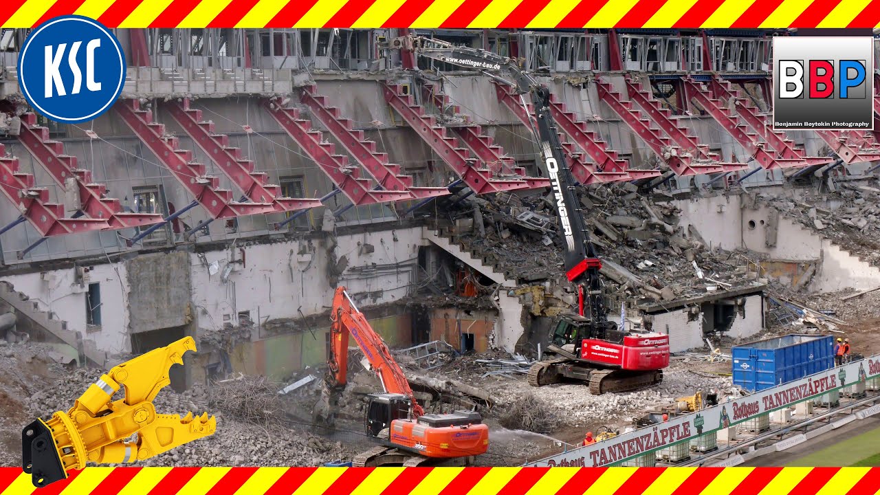 Abbruch / Demolition Wildparkstadion Karlsruhe: KTEG KMC600-6 Longfront, 2021 #2