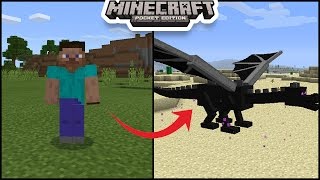 Use Command Block To Turn Into Any Mob in minecraft pe | mcpe ( pocket edition ) morph shape shifter