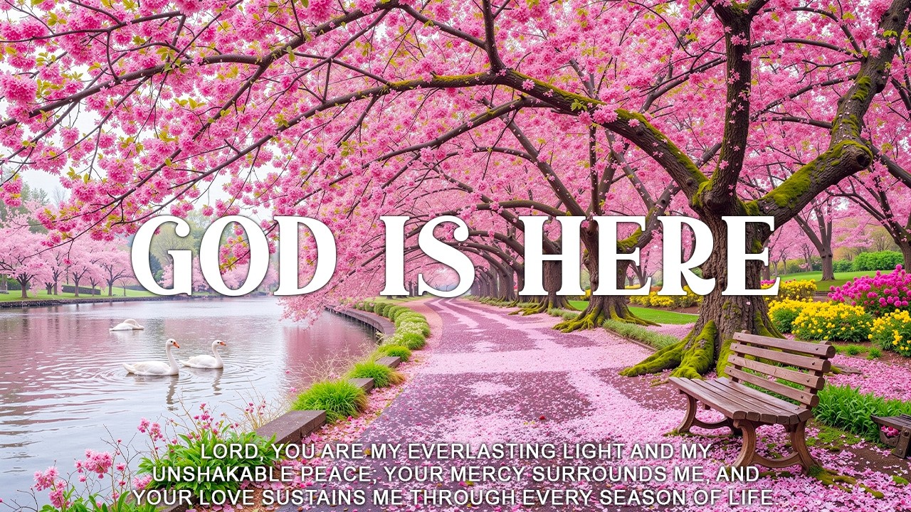 Good Is Here : Soothing Worship Piano | Inspiring Bible Verses With Beautiful Spring Cherry Blossom