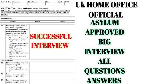 UK Asyalm Substantive BIG Interview All Questions And Answers | UK Asylum Interview All Questions