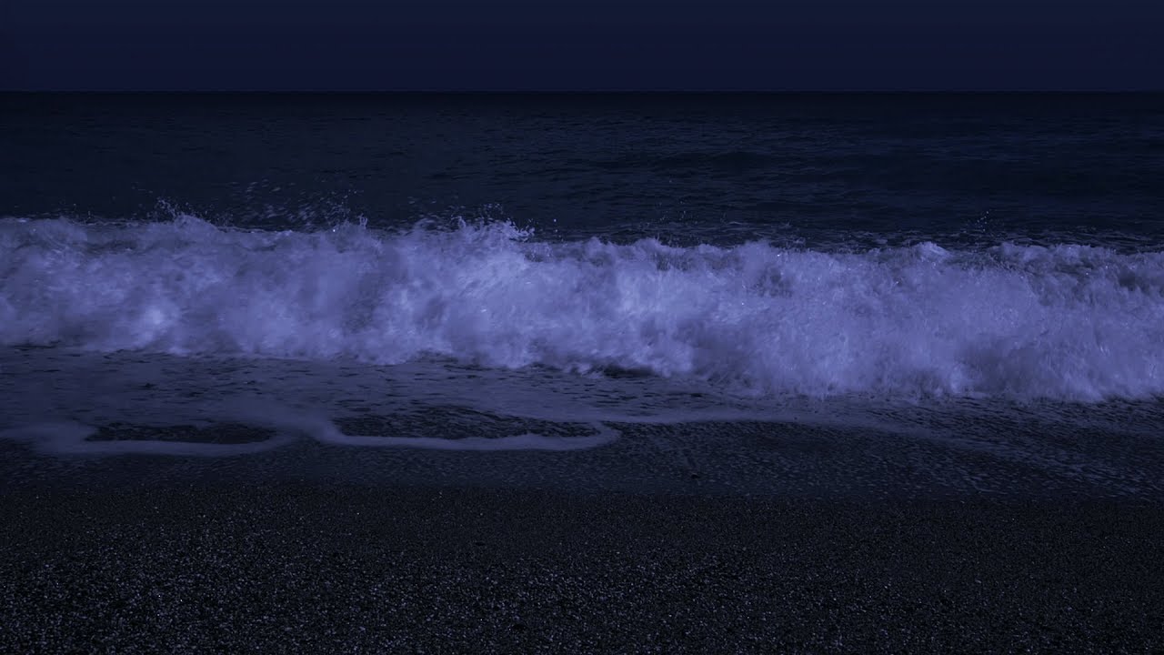 Fall Asleep with Powerful Waves at Night on Museddu Beach   Ocean Sounds for Deep Sleeping