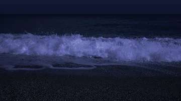 Fall Asleep with Powerful Waves at Night on Museddu Beach - Ocean Sounds for Deep Sleeping