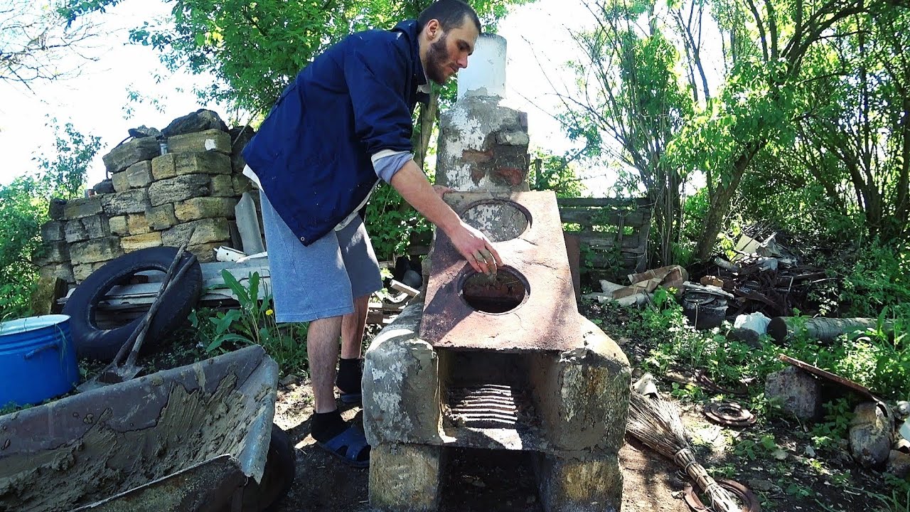 Реставрация Кухни Отшельника или Плита На Улице Своими Руками Из Камня ...