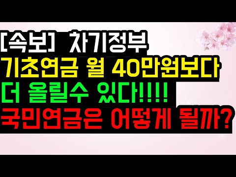 차기정부에서 기초연금 금액을 더 올리는 것도 논의중이라고 합니다 ㅣ 기초연금을 40만원으로 올리면 국민연금은 어떻게 될까요?