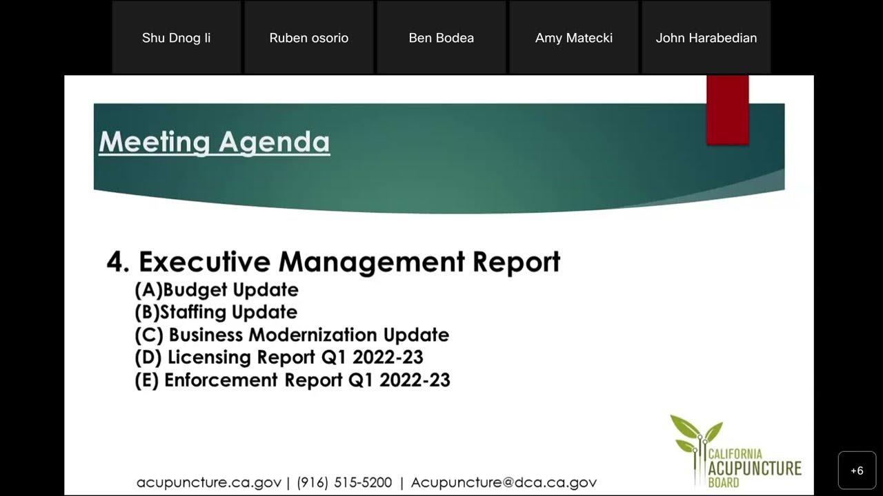 California Acupuncture Board Meeting December 2, 2022 YouTube