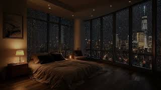Skyline Rain and Thunder Sounds for Sleeping in a Cozy Downtown Apartment