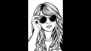 🎨 Taylor Swift Coloring Pages – Fun & Cute! 🎶🖍️ #artforrelaxation #taylorswift #art #drawing