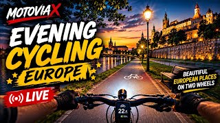🚴 Exploring Europe After Sunset 🌍 Beautiful Evening Cycling LIVE
