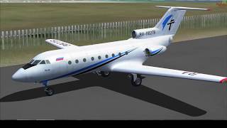 Як-40 Взлет по ПВП, посадка по ППП - Microsoft Flight Simulator X Красноярск-Канск