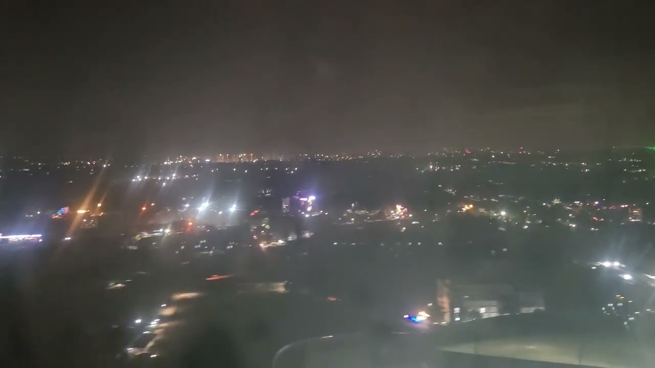 BOM - BLR - Air India - Descent, landing, taxi to gate at night in Bangalore, India - April 2025