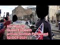 The Crown of Scotland and Her Majesty Queen Elizabeth arrive at Scottish Parliament October 2021