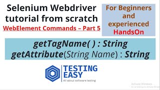 getTagName( ) and getAttribute(String Name) commands in #Selenium #AutomationTesting #QA #softwareQA